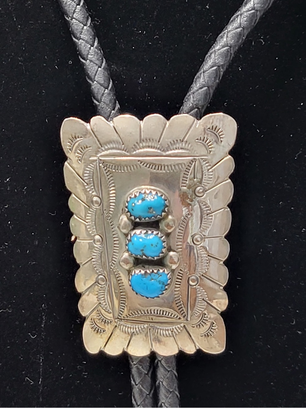 Sterling/Turquoise Silver Bolo Tie Necklace